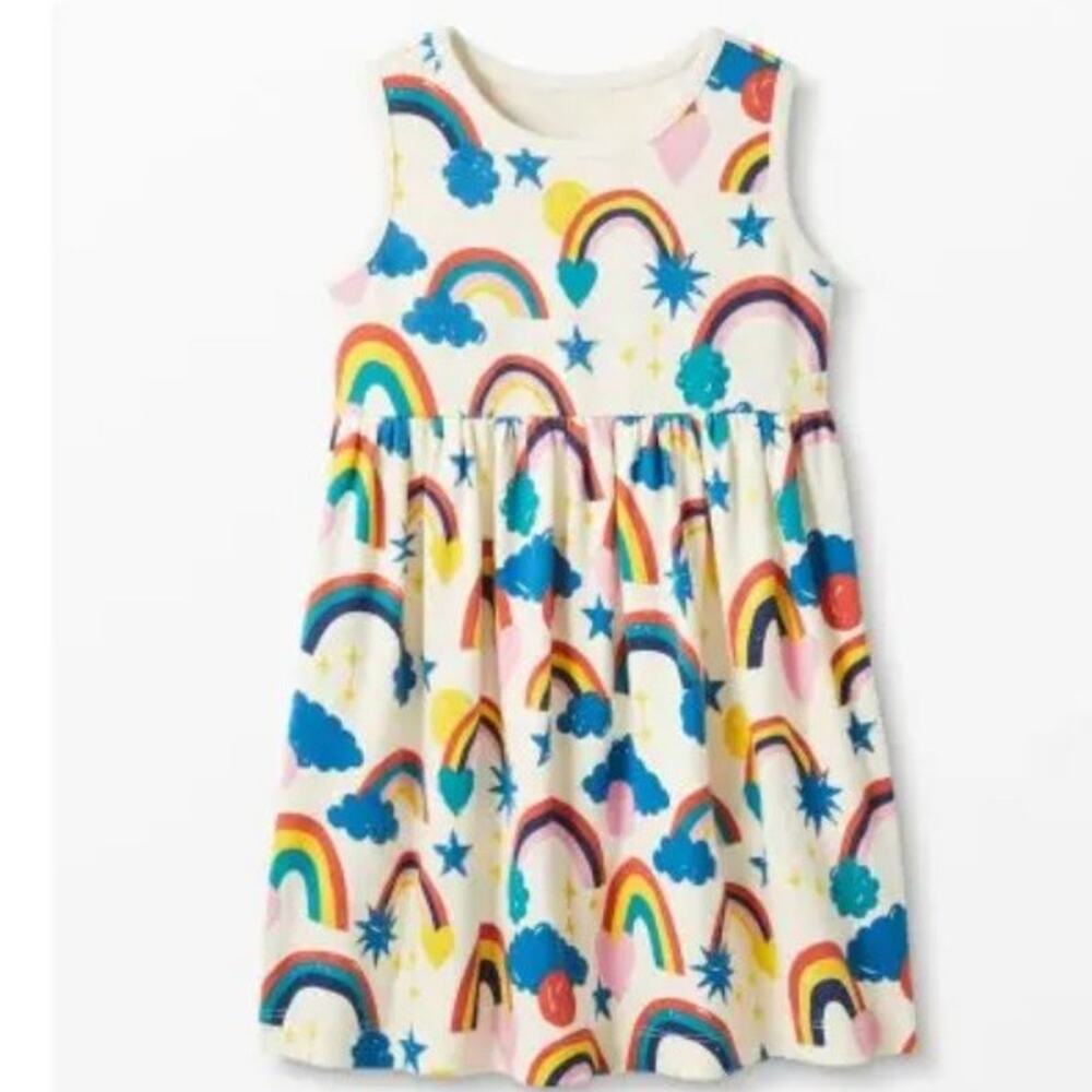 Hanna Andersson girls sleeveless rainbow dress size 140/10  GUC